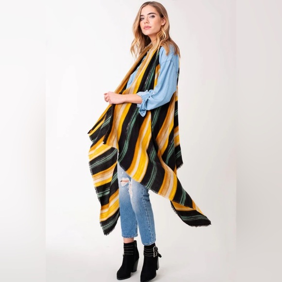 Do Everything In Love Southwest Stripe Long Kimono Duster One Size Colorful - Picture 7 of 7